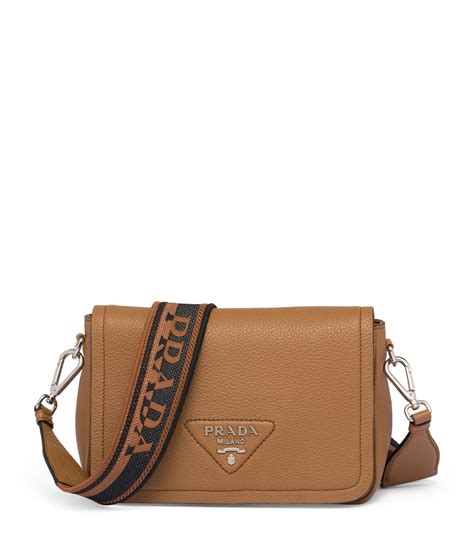 prada leather crossbody bag brown